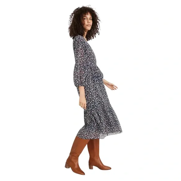 madewell tie waist midi dress Tie-Waist Midi Dress in Harvest Vine